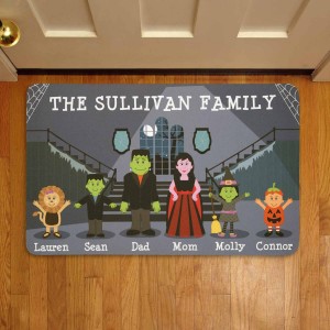 Personalized Spooky Family Halloween Doormat   554653918